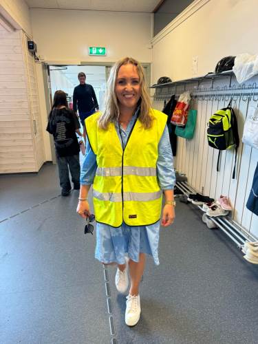 En våt og lykkelig rektor!